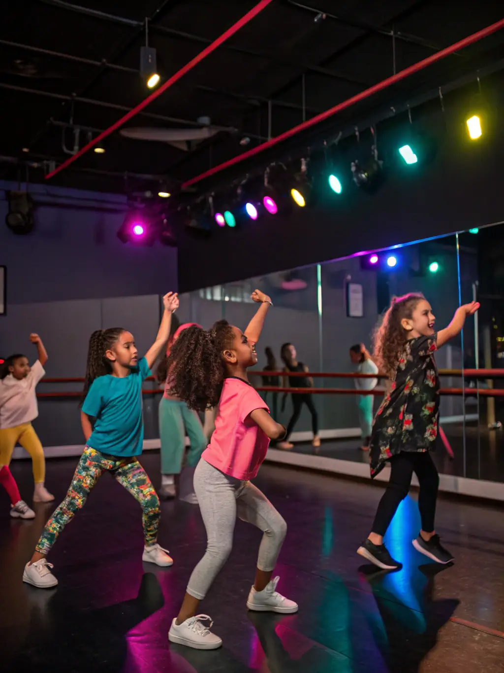 A photograph capturing a lively dance workshop in Vaucluse, showcasing participants of diverse ages moving to the rhythm with an instructor guiding them.